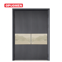 Porte d'entrée principale simple ou double en alliage d'aluminium, design moderne européen, coupe-feu, pour appartement, extérieur, hôtel