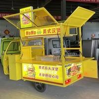 Tricycle électrique en acier inoxydable pour la restauration rapide, camion à hamburgers mobile et chariot de vente automatique de bubble tea avec une capacité de 200 unités