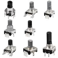 Interruptor Codificador Rotatorio EC11, Potenciómetro Digital de 5 Pines con Interruptor de Botón, Eje de 15 mm y 20 mm, Perilla Plana EC11E, 16 Posiciones, SOUNDWELL