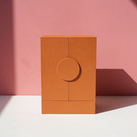 Boîtes rigides en papier artisanal texturé personnalisées avec insert en mousse pour 2 bouteilles Emballage de parfum durable Boîte de parfum de luxe