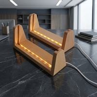 Marco de Fotos LED de Madera en Forma de U 3D de 5 Pulgadas, Lámpara de Noche con Luz Blanca Cálida Alimentada por USB, Lámpara de Fotos Personalizada, Decoración para el Hogar, Regalo