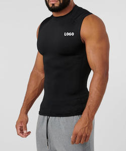 Canottiere da ginnastica in poliestere Spandex con colletto alto da <span class=keywords><strong>uomo</strong></span> personalizzate canottiere senza maniche per <span class=keywords><strong>sport</strong></span> da Fitness di migliore qualità - Product Image 5