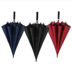 China Factory Heavy Duty Windproof Straight Golf Umbrella with logo for Custom