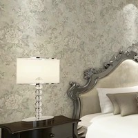 Wallpaper Bunga Mawar Pink Vintage Gaya Pedesaan, Kain Dinding Kustom Motif Tanaman Rambat untuk Kamar Tidur B&B