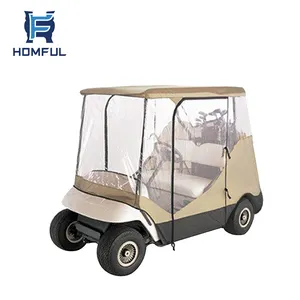 HOMFUL 2 여객 골프 자동차 clubcar 커버 골프 카트 레인 커버