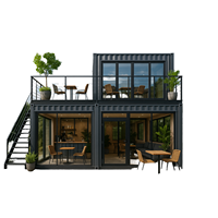 Conteneur préfabriqué 20 pieds 40 pieds à double étage pour café, restaurant modulaire contemporain, kiosque de cuisine, bar préfabriqué
