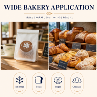 Sac d'emballage alimentaire en papier blanc pour pain et gâteaux, résistant à la graisse, thermoscellable, avec fenêtre, à fermeture enroulable, style japonais