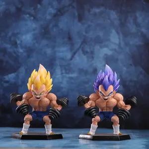 Figur aksi Anime Kebugaran 14cm, koleksi dekorasi bola putar Vegeta, mainan Model figur aksi PVC