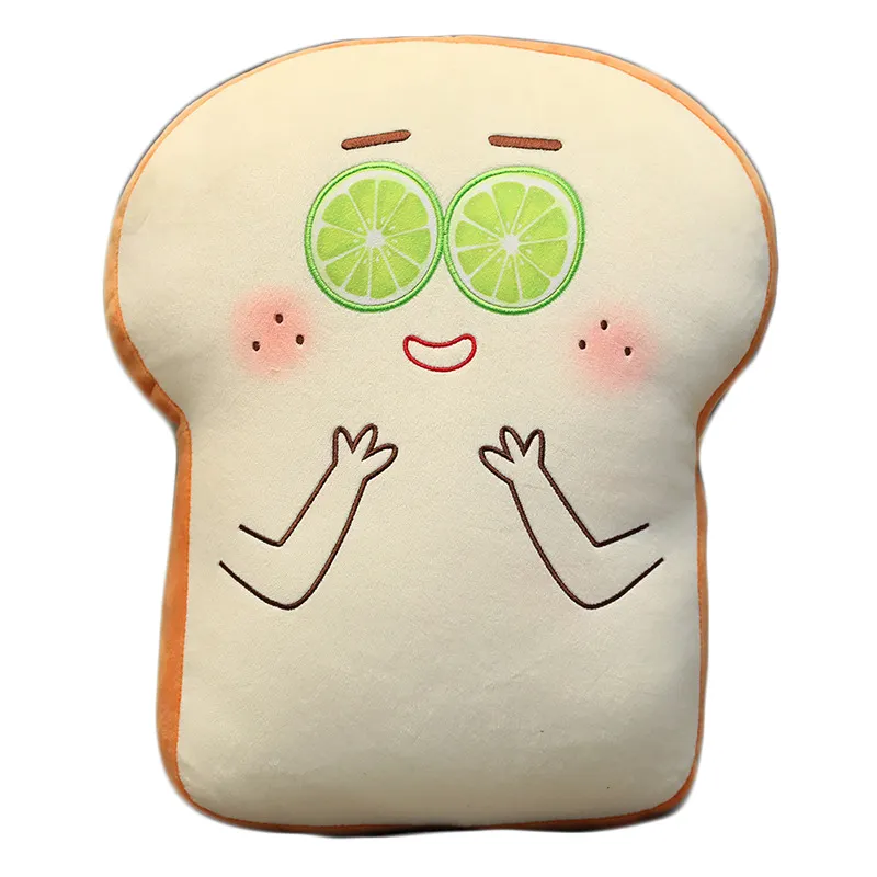 Emulational รูปร่างตลก Nap Loaf การ์ตูน Stuff แฮมเบอร์เกอร์น่ารักล้างทำความสะอาดได้ 3D ขนมปังปิ้ง Slice จำลองอาหาร Plush เนยขนมปังหมอน