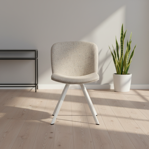 Chaise multifonctionnelle Libera Home Office au design minimaliste et moderne, avec quatre pieds elliptiques, entièrement rembourrée en tissu et structure en bois - Product Image 5