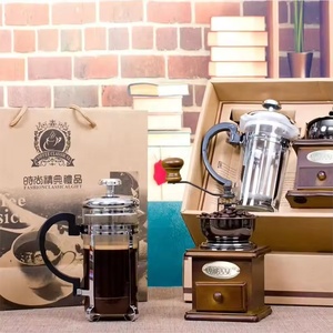 Juego de Regalo de Cafetera Francesa de Lujo con Molinillo, Logotipo Personalizado OEM, Regalo Corporativo <span class=keywords><strong>para</strong></span> Hombres, <span class=keywords><strong>para</strong></span> Bodas y Navidad - Product Image 2