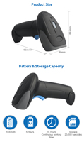 Escáner de código QR portátil 1D 2D con cable USB inalámbrico 2,4G pistola de escaneo inventario de almacén supermercado uso ligero compatible con Android