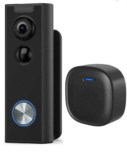 3MP Solar Battery Powered Smart WiFi Wireless Video Doorbell Camera Two Way Audio Night Vision IP65 Waterproof Motion Detection