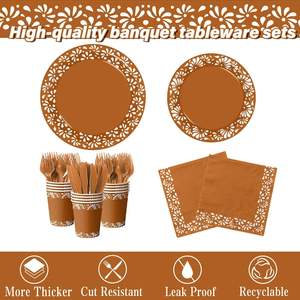 144 Uds desechables Cielito Lindo decoración de fiesta Platos De <span class=keywords><strong>Barro</strong></span> Mexicanos platos de arcilla cerámica de terracota vasos de papel vajilla - Product Image 2