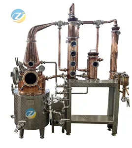 100L sıcak satış bakır kask distile imbik gin distill fabrika kabarcık plaka hala reflü damıtma ekipmanları