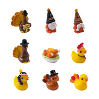 Mini Figura de Resina de Acción de Gracias: Gnomo Pavo, Pato, Pollo Asado para Micro Paisajes, Jardín de Hadas Otoñal, Decoración DIY