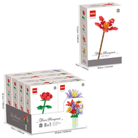 Bloques de Construcción Educativos DIY de 3.6mm, Mini Bloques de Partículas Pequeñas, Juguetes de Construcción, Historia de Flores, 8 Piezas/caja
