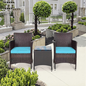 <span class=keywords><strong>3</strong></span> miếng ngoài trời đồ nội thất sân vườn <span class=keywords><strong>Patio</strong></span> PE <span class=keywords><strong>wicker</strong></span> mây giản dị cánh tay ghế thiết lập với Bàn cà phê - Product Image 2