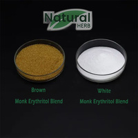 Mezcla de Eritritol y Fruta del Monje Marrón para Envasado Personalizado OEM, 1-5 Veces Más Dulce, Certificación ISO9001/Halal/Kosher, 1kg/Bolsa, 25kg/Tambor