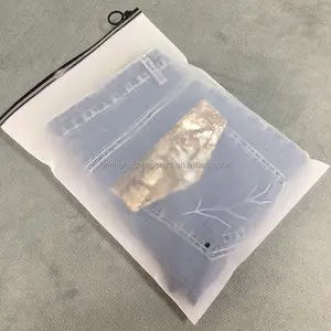 Biodégradable écologique impression personnalisée emballage en plastique Transparent Eva givré fermeture éclair sac pour vêtement vêtements T-shirt