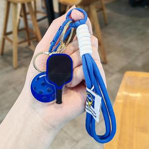 Meilleures ventes : Porte-clés raquette de pickleball avec breloques en corde faite main, pendentifs pour sacs de sport - Product Image 1