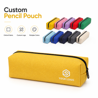 Trousse à crayons Oxford personnalisable avec logo, pochette à stylos en toile, sac de papeterie à fermeture éclair pour l'école et le bureau, vente en gros, cadeau