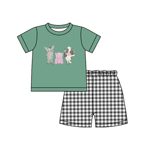 Conjunto de Pijama para Bebés Niños, Camiseta de Manga Corta con Estampado de Tractores de Granja y Pantalones Cortos, Estilo Casual, Alta Calidad - Product Image 5