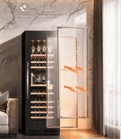 Réfrigérateur à boissons 325L, armoire à vin, refroidissement par compresseur, porte en verre trempé, double/triple zone, pour bar à domicile, hôtel