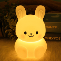 Creative Fat Da Silicone Lapin Veilleuse Chevet Dormir Lampe LED Fête Des Enfants Cadeau Clap Lampe Effet Explosion Dessin Animé