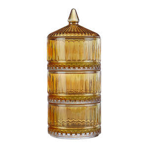 Pot <span class=keywords><strong>à</strong></span> bonbons en <span class=keywords><strong>verre</strong></span> vintage <span class=keywords><strong>à</strong></span> 3 couches en cristal <span class=keywords><strong>de</strong></span> luxe <span class=keywords><strong>boîte</strong></span> <span class=keywords><strong>de</strong></span> <span class=keywords><strong>rangement</strong></span> <span class=keywords><strong>de</strong></span> cuisine minimaliste au design diamant moderne grande capacité <span class=keywords><strong>pour</strong></span> les mariages - Product Image 1