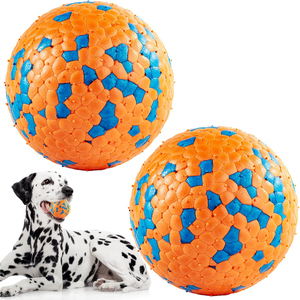 Jouets pour chiens, balles pour chiens agressifs, indestructibles, rebondissantes, flottantes, ETPU 7,5 cm, massent les gencives, durables, solides, pour l'entraînement, colorées - Product Image 1