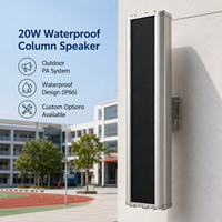 Altavoz de Columna para Exteriores de 20W, Impermeable, de Aluminio, para Sistemas de Sonido Público, Personalizable OEM