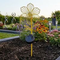 Lampes solaires LED de jardin IP65, étanches, en métal, avec verre craquelé, angle de faisceau à 360°, à intensité variable, pour allée extérieure, pelouse, jardin