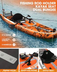 P.F Tabla De Fishing ألواح ركوب الأمواج للبيع بالجملة 600 رطل قارب صيد مزدوج الطبقة قابل للنفخ - Product Image 5