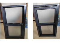 Ventana manual elevable de 50 pulgadas con herrajes personalizados para baño, con sistema de puerta y ventana insonorizado de aleación de aluminio moderna.