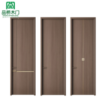 Portes intérieures en PVC style bois pour maison, panneaux écologiques pour villa, salle de bain, appartement, projet