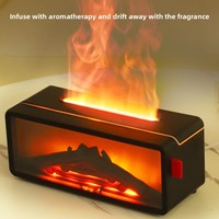 Diffuseur d'arômes cheminée électrique à flamme simulée, télécommande, fonctionnement silencieux, technologie ultrasonique, fonction minuterie, en plastique