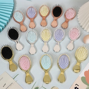 Electroplated Air Cushion Massage <strong>Brush</strong> Portable <strong>Hair</strong> <strong>Brush</strong> for Kids Rose Gold Silver <strong>Travel</strong> <strong>Hair</strong> <strong>Brush</strong> - Product Image 5