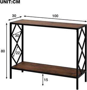 Table console <span class=keywords><strong>d</strong></span>'<span class=keywords><strong>entrée</strong></span> en bois <span class=keywords><strong>d</strong></span>'orme avec cadre en métal doré, petite table de salon, table de couloir - Product Image 2