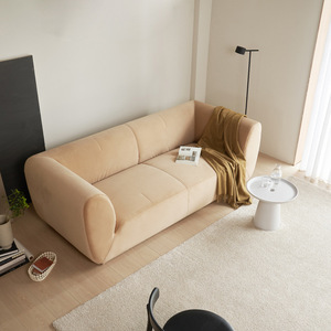 Sofá seccional modular moderno gato arándano vintage resistente a los arañazos tela mate de línea recta patas de madera vida pequeña - Product Image 2