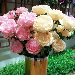 SPR Yiwu factory directly sell artificial wedding UK rose flower bouquet Crystal rose