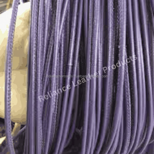 Bracelet en cuir rond cousu Reliance Leather Products, en argent plaqué 925, avec sangle flexible en émeraude pour la fabrication de bijoux DIY - Product Image 1