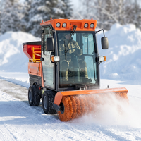 Chariot balayeuse à neige avec moteur V-Twin de 25 CV et cabine fermée pour grandes places publiques