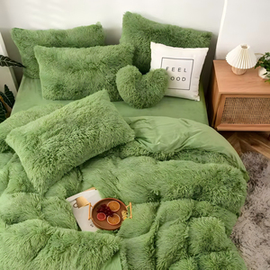 Ultra Soft Duvet Cover Sets Shaggy Plush Winter Duvet Cover Faux Fur Bedding Luxury Wholesale Winter Plush Fluffy Bedding Set - Product Image 1