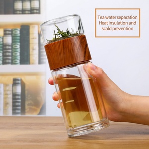 Botella de Agua Ecológica de Doble Vidrio Borosilicato con Estuche, Botella para Té, Taza con Infusor, Vaso para Bebidas - Product Image 5