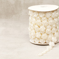 BOMU Professionele ABS Imitatie Parel Rozen Snoer Kralen Handgemaakte DIY Dubbele Rij Draad Bloem Accessoires 17mm 9m/rol Bruiloft