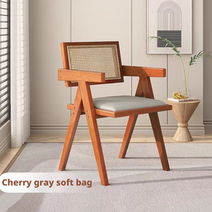 <span class=keywords><strong>Chaise</strong></span> de salle à manger nordique en bois massif de style moderne avec dossier et revêtement en tissu pour la maison, le bureau, l'hôtel, la réception, la restauration - Product Image 3
