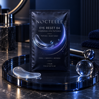 Sachet personnalisé imprimé anti-odeur en feuille d'aluminium estampée argentée 8ml pour emballage de patchs hydrogel pour les yeux avec encoche de déchirement, gel rafraîchissant à la Tanaisie bleue