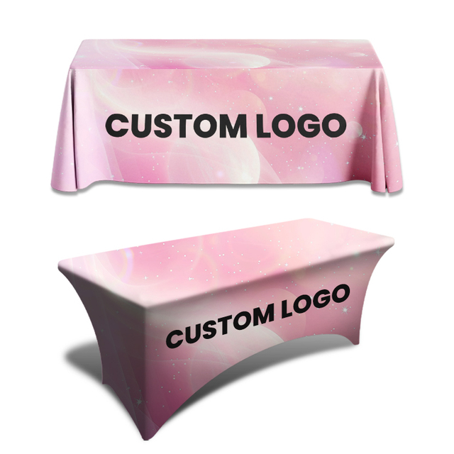 Custom Printed Tablecloth 4ft 6ft 8ft Logo Advertising Table Cover Branded Tablecloth Trade Show Event