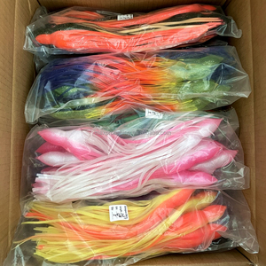 Falda de Pesca de Arrastre para Grandes Capturas, de PVC Plástico de 6 Pulgadas, con Rayas Azules, Plateadas y Rosas, para Señuelos de Marlin - Product Image 6
